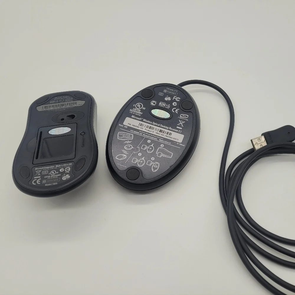 Microsoft Wireless Optical Laser Mouse Model 1025 & Receiver 3.1 1028 Tested​​​